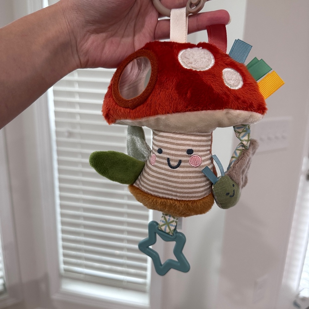 Itzy Ritzy Mushroom Plush Toy with Rattle